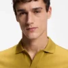 Cotton-jacquard polo shirt with Johnny collar