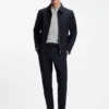 Cotton-jacquard polo shirt with Johnny collar
