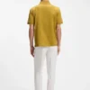 Cotton-jacquard polo shirt with Johnny collar
