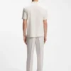 Cotton-jacquard polo shirt with Johnny collar