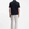 Cotton-jacquard polo shirt with Johnny collar