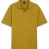 Cotton-jacquard polo shirt with Johnny collar