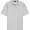 Cotton-jacquard polo shirt with Johnny collar