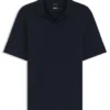 Cotton-jacquard polo shirt with Johnny collar