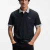 Cotton-jersey polo shirt with stripe trims