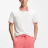 Cotton-jersey polo shirt with stripe trims