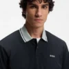 Cotton-jersey polo shirt with stripe trims