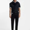 Cotton-jersey polo shirt with stripe trims