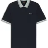 Cotton-jersey polo shirt with stripe trims