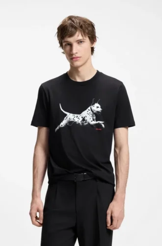 Cotton-jersey T-shirt with animal artwork