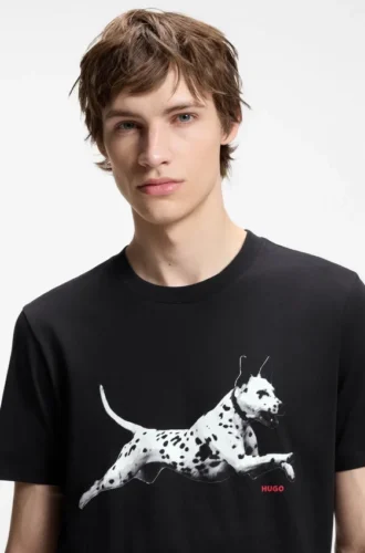 Cotton-jersey T-shirt with animal artwork