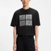Cotton-jersey T-shirt with biker-inspired artwork