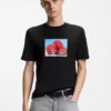 Cotton-jersey T-shirt with biker-inspired artwork