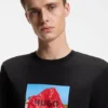 Cotton-jersey T-shirt with biker-inspired artwork