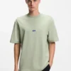 Cotton-jersey T-shirt with blue logo patch