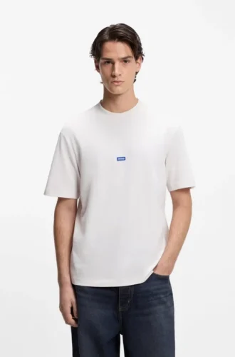 Cotton-jersey T-shirt with blue logo patch Cotton-jersey T-shirt with blue logo patch