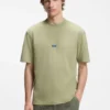Cotton-jersey T-shirt with blue logo patch
