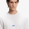 Cotton-jersey T-shirt with blue logo patch