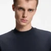 Cotton-jersey T-shirt with blue logo patch