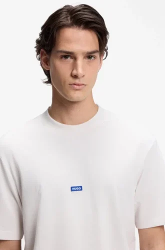 Cotton-jersey T-shirt with blue logo patch Cotton-jersey T-shirt with blue logo patch