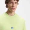 Cotton-jersey T-shirt with blue logo patch