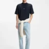 Cotton-jersey T-shirt with blue logo patch