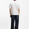 Cotton-jersey T-shirt with blue logo patch