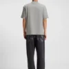Cotton-jersey T-shirt with blue logo patch