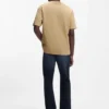 Cotton-jersey T-shirt with blue logo patch