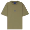 Cotton-jersey T-shirt with blue logo patch