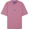 Cotton-jersey T-shirt with blue logo patch