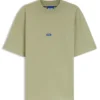Cotton-jersey T-shirt with blue logo patch