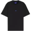 Cotton-jersey T-shirt with blue logo patch