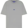 Cotton-jersey T-shirt with blue logo patch