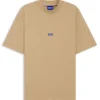 Cotton-jersey T-shirt with blue logo patch