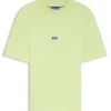 Cotton-jersey T-shirt with blue logo patch