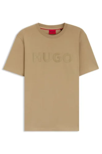Cotton-jersey T-shirt with check logo