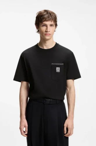 Cotton-jersey T-shirt with embroidered logo Cotton-jersey T-shirt with embroidered logo