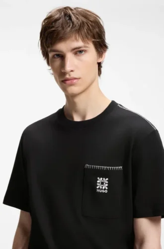 Cotton-jersey T-shirt with embroidered logo Cotton-jersey T-shirt with embroidered logo