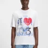 Cotton-jersey T-shirt with Happy HUGO artwork