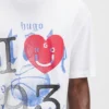 Cotton-jersey T-shirt with Happy HUGO artwork