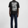 Cotton-jersey T-shirt with Happy HUGO artwork Cotton-jersey T-shirt with Happy HUGO artwork