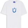 Cotton-jersey T-shirt with Happy HUGO logo