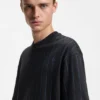 Cotton-jersey T-shirt with Happy HUGOs and stripe Cotton-jersey T-shirt with Happy HUGOs and stripe