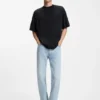 Cotton-jersey T-shirt with Happy HUGOs and stripe Cotton-jersey T-shirt with Happy HUGOs and stripe