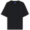 Cotton-jersey T-shirt with Happy HUGOs and stripe Cotton-jersey T-shirt with Happy HUGOs and stripe