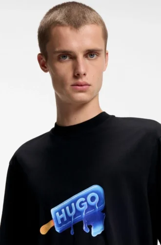 Cotton-jersey T-shirt with ice-lolly artwork