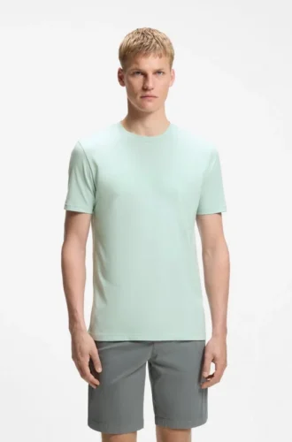 Cotton-jersey T-shirt with large logo print