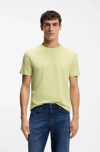 Cotton-jersey T-shirt with large logo print