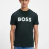 Cotton-jersey T-shirt with large logo print